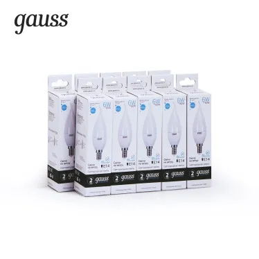 Лампа светодиодная LED 6Вт E14 220В 4100К Elementary свеча на ветру | 34126 | Gauss