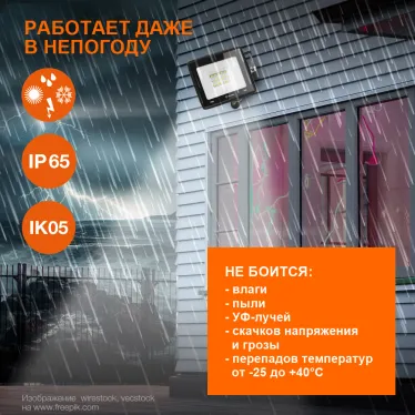 Прожектор светодиодный ДО-10Вт 6500К 900лм IP65 чёр ECO CLASS  | 4058075709232 | LEDVANCE