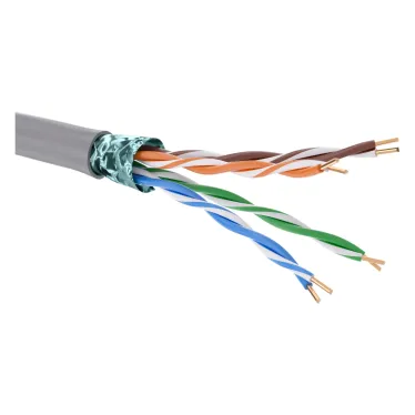 Кабель витая пара кат. 5E экранированный F/UTP, 4 пары, нг(А)-LS, цвет внешней оболочки серый, катушка 305 м | RN5EFUK02GY | DKC