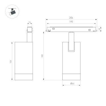 Светильник MAG-ORIENT-SPOT-R65-20W Day4000 (BK, 24 deg, 48V, DALI) (Arlight, IP20 Металл, 3 года) | 033628 | Arlight