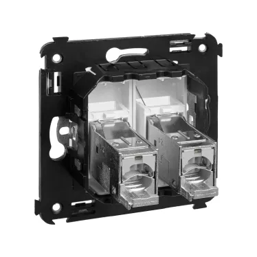 Avanti Розетка RJ-45 в стену, кат.6 двойная экранированная, ''Белое облако''