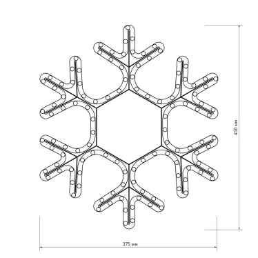Фигура ARD-SNOWFLAKE-M7-450x375-126LED Warm (230V, 7.5W) | 025315 | Arlight