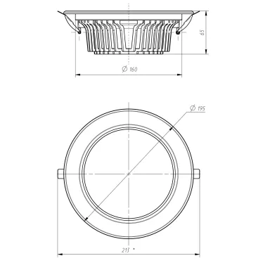 Светильник светодиодный встраиваемый даунлайт SDL-10-90-40K-W30 круглый 30Вт 4000K 2700лм D195х65 | Б0049710 | ЭРА