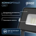 Прожектор светодиодный LED Qplus 10W IP65 6500K | 613511310 | Gauss