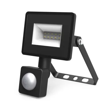 Прожектор светодиодный Gauss Elementary LED 10W 700lm IP65 6500К с датчиком движения | 628511310 | Gauss