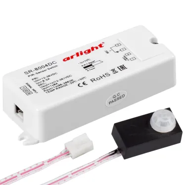 Датчик SR-8004-DC black (12-36V, 96-288W, PIR-Sensor) | 020866 | Arlight