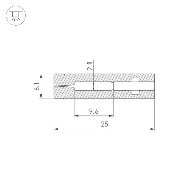 Профиль с экраном ARH-NANOLINE-5-2000 ANOD | 023911 | Arlight