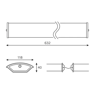 Светильник под LED лампу 2*600мм, ДПО 11-2*10-001 ЛАЙТ 632*118*40мм IP40 соед в линию 1/4 | 909427260 | Gauss