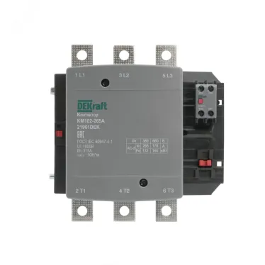 Контактор 265А 220В АС АС3 АС4 1НО+1НЗ КМ-102