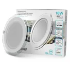 Светильник светодиодный встраиваемый круглый с декоративным стеклом 18W 4000K 1/20 | 947111218 | Gauss