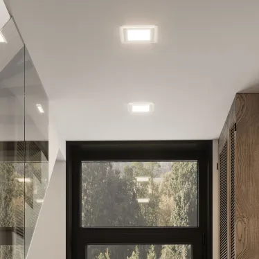 Светильник светодиодный квадратный с декоративным стеклом,160х160х30, O118x118 12W 3000K, 900 лм | 948111112 | Gauss