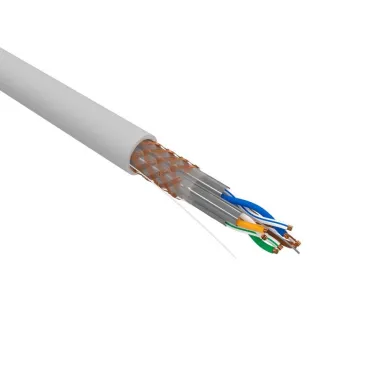 Кабель витая пара, S/FTP, CAT 6A, ZH нг(А)-HF, 4х2х0,575мм, 23AWG, INDOOR, SOLID, серый, 305м REXANT PRO | 02-0325 | REXANT