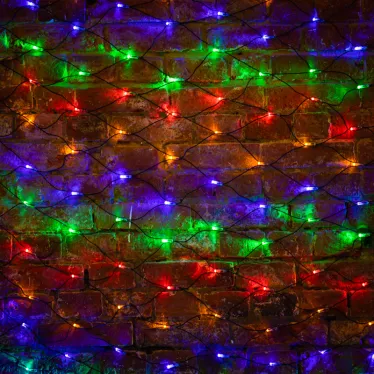 Гирлянда "Сеть" 2х1,5м, черный ПВХ, 240 LED Мультиколор | 215-029 | NEON-NIGHT