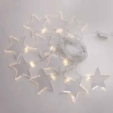 Гирлянда светодиодная Звезды 1,5х0,6 м, прозрачный провод, теплый белый свет свечения | 303-030 | NEON-NIGHT