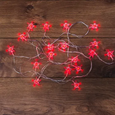Гирлянда светодиодная "Звездочки" 20 LED КРАСНЫЕ 2,8 метра | 303-034 | NEON-NIGHT