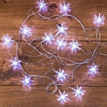 Гирлянда светодиодная "Снежинки" 20 LED БЕЛЫЕ 2,8 метра | 303-036 | NEON-NIGHT