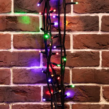 Гирлянда "Твинкл Лайт" 20 м, черный КАУЧУК, 240 диодов, цвет мультиколор | 303-329 | NEON-NIGHT