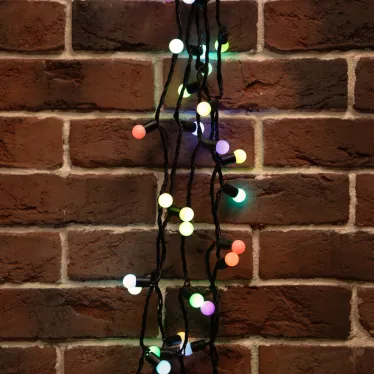 Гирлянда "Мультишарики" Ø17,5 мм, 20 м, черный ПВХ, 200 диодов, цвет RGB, 24В | 303-529 | NEON-NIGHT