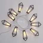 Гирлянда светодиодная Кристаллы черные 10 LED, 1,5 м, прозрачный ПВХ, теплый белый свет свечения, 2хАА (батарейки не в компл.) | 304-017 | NEON-NIGHT