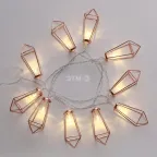 Гирлянда светодиодная Кристаллы бронзовые 10 LED, 1,5 м, прозрач. ПВХ, теплый белый свет свечения, 2хАА (батарейки не в компл.) | 304-019 | NEON-NIGHT