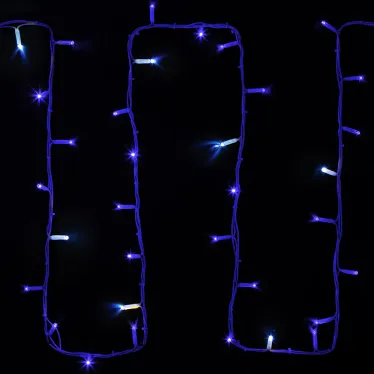 Гирлянда модульная  "Дюраплей LED"  20м  200 LED  белый каучук , мерцающий "Flashing" (каждый 5-й диод), Синяя | 315-183 | NEON-NIGHT