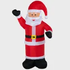 Фигура праздничная надувная 3D  "Дед Мороз приветствует", размер 180 см, внутр подсветка 5 диодов , компр/адапт 12В, IP 65  | 511-114 | NEON-NIGHT