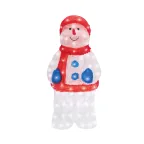 Акриловая светодиодная фигура Снеговик в синих варежках 31х25х59 см, IP65, понижающий трансформатор в комплекте | 513-283 | NEON-NIGHT