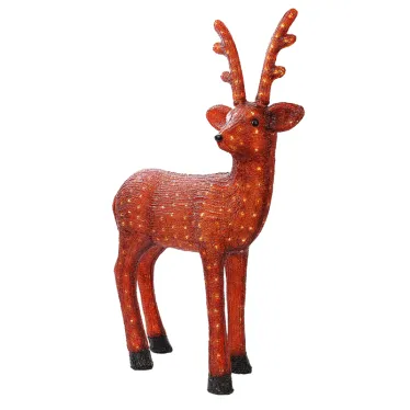 Акриловая светодиодная фигура "Бурый олень " 100 см, 380 светодиодов, IP 44, понижающий трансформатор в комплекте, | 513-305 | NEON-NIGHT