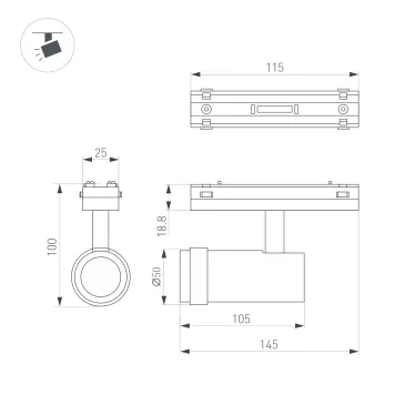 INTELLIGENT ARLIGHT Роторная панель DALI-133-1G-DIM-IN (BUS, Backlight) | 025528 | Arlight