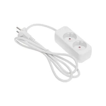 Удлинитель STANDARD 2 гнезда, 1,5м, 2х1,0мм², б/з, белый | 13-4000 | REXANT