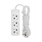 Удлинитель PREMIUM 3 гнезда, 3м, 3х1,5мм², с/з, белый | 13-4101 | REXANT