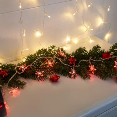 Гирлянда светодиодная "Звездочки" 20 LED КРАСНЫЕ 2,8 метра | 303-034 | NEON-NIGHT