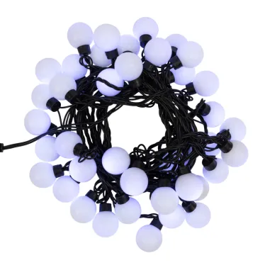 Гирлянда "Мультишарики" Ø38 мм, 10 м, черный ПВХ, 40 диодов, цвет белый | 303-575 | NEON-NIGHT