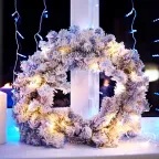 Заснеженный еловый венок Ø 45 см, ПВХ | 307-147 | NEON-NIGHT