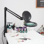 Лупа на струбцине , круглая, 5D, с подсветкой 90 LED, черная | 31-0406 | REXANT