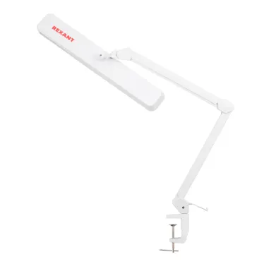 Лампа настольная бестеневая на струбцине ECO light, 324 SMD LED с диммером, теплый/холодный цвет свечения, белая | 31-0410 | Rexant