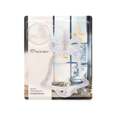 Фигура светодиодная "Колокольчик" на присоске с подвесом, цвет ТЕПЛЫЙ БЕЛЫЙ | 501-012 | NEON-NIGHT