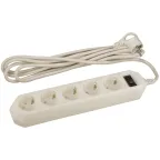 Сетевой фильтр USF-5es-3m-I   (сл.кость) с заземл, 3x0,75мм2, с выкл, 5гн, 3м (20/600) |Б0019035 | ЭРА