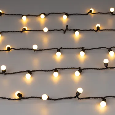 Светодиодная гирлянда ARD-BALL-CLASSIC-D17.5-10000-BLACK-100LED WARM (230V, 7W) | 025584 | Arlight