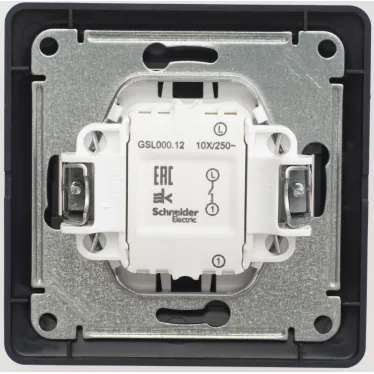 Glossa Шоколад Выключатель 1-клавишный, сх.1, 10АХ (в сборе) | GSL000812 | SE