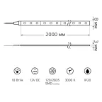 Лента светодиодная Basic LED 2835/120 12V 10W/m 700lm/m 3000K 8mm IP20 2m 1/100 | BT035 | Gauss