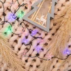 Гирлянда светодиодная "Снежинки" 30 LED МУЛЬТИКОЛОР 4,4 метра с контроллером | 303-065 | NEON-NIGHT