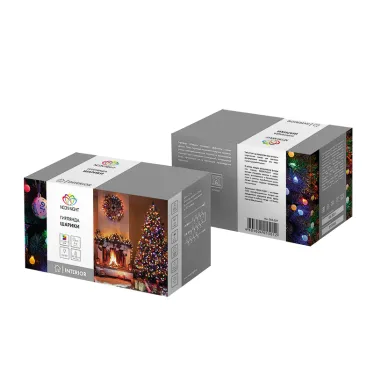 Гирлянда "Мультишарики" Ø25мм 5м, темно-зеленый ПВХ, 25 диодов, цвет RGB | 303-559 | NEON-NIGHT