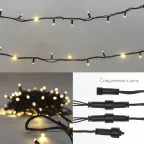 Гирлянда Нить (дюраплей) 10м, постоянное свечение, черный каучук, 230В, цвет Тёплый белый | 315-216 | NEON-NIGHT