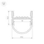 Профиль ARH-WIDE-H20-2000 ANOD (ARL, Алюминий)