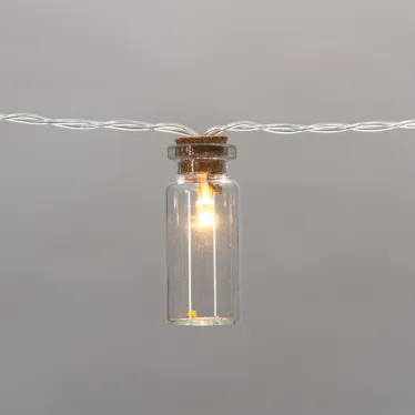 Гирлянда светодиодная Баночки 1,5 м, 10 LED, прозрачный ПВХ, цвет свечения теплый белый, 2 х АА (батарейки не в комплекте) | 303-096 | NEON-NIGHT