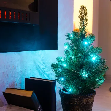 Елочка 45см в пластиковом горшке, Литая | 533-334 | NEON-NIGHT