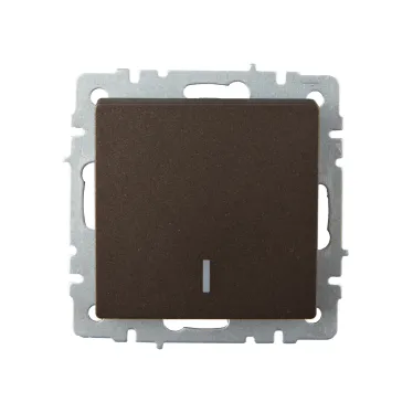 BRITE Выключатель одноклавишный проходной с индикацией 10А ВС10-1-7-БрТБ темная бронза IEK