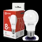 Лампа светодиодная LED-A60-VC 8Вт 230В Е27 4000К 720Лм | 4690612024028 | IN HOME