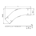 Крышка на угол горизонтальный 45 градусов 400, 1,5 мм, в комплекте с крепежными элементами необходимыми для монтажа | SKCM400K | DKC